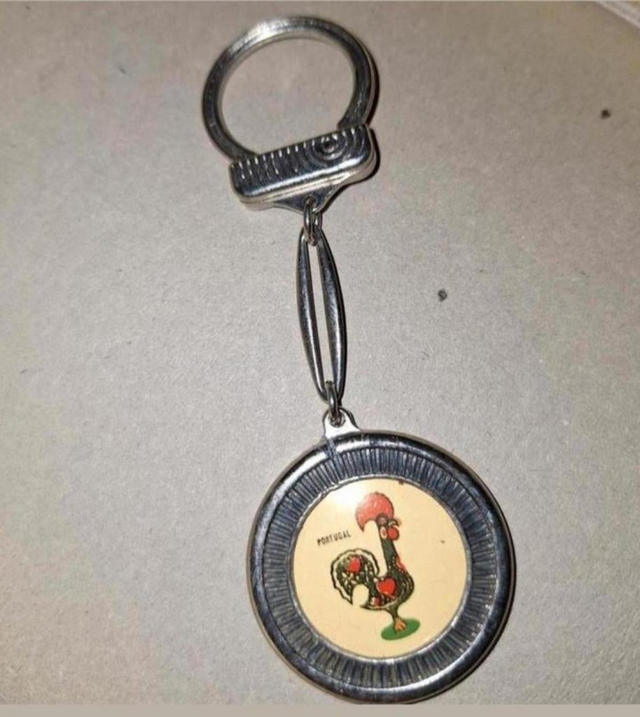 Vintage Portugese sleutelhanger met haan, Sieraden, Tassen en Uiterlijk, Overige Accessoires, Gebruikt, Ophalen of Verzenden