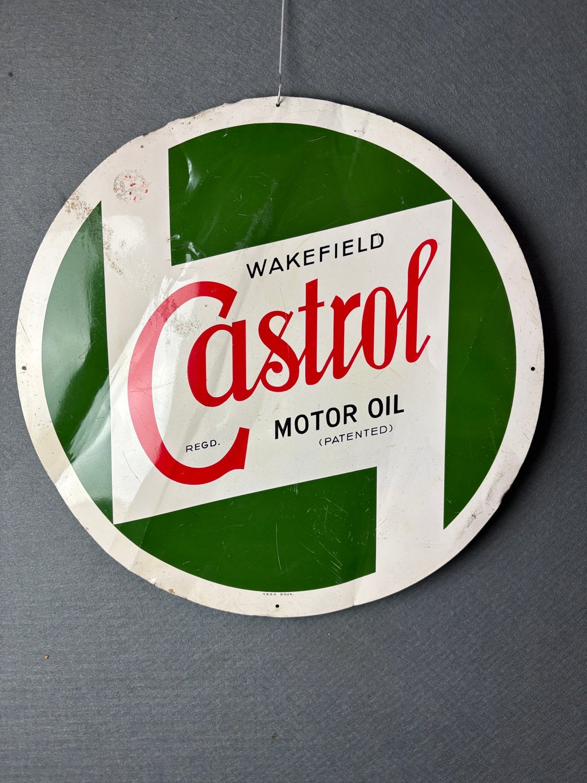 Castrol motor olie reclamebord 50cm brussels, Verzamelen, Merken en Reclamevoorwerpen, Reclamebord, Gebruikt, ., Ophalen of Verzenden