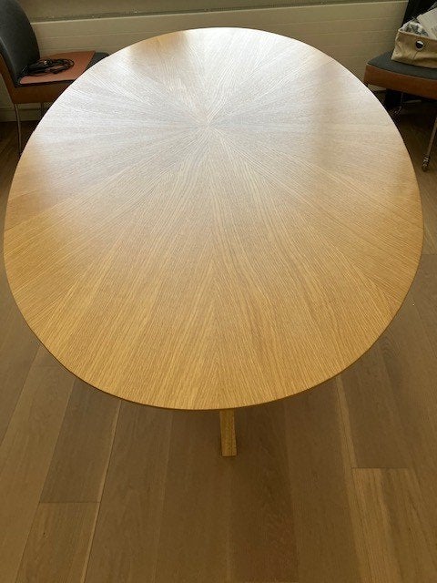 Eetkamertafel ovaal, Huis en Inrichting, Tafels | Eettafels, Ophalen, Gebruikt, 100 tot 150 cm, Vijf personen of meer