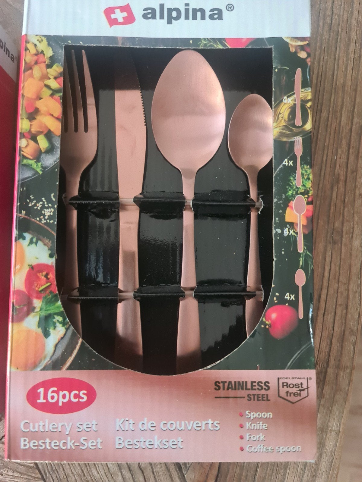 Alpina Bestekset 16-delig RVS Roségoud nieuw, Bestekset, Overige typen, Nieuw, Ophalen of Verzenden