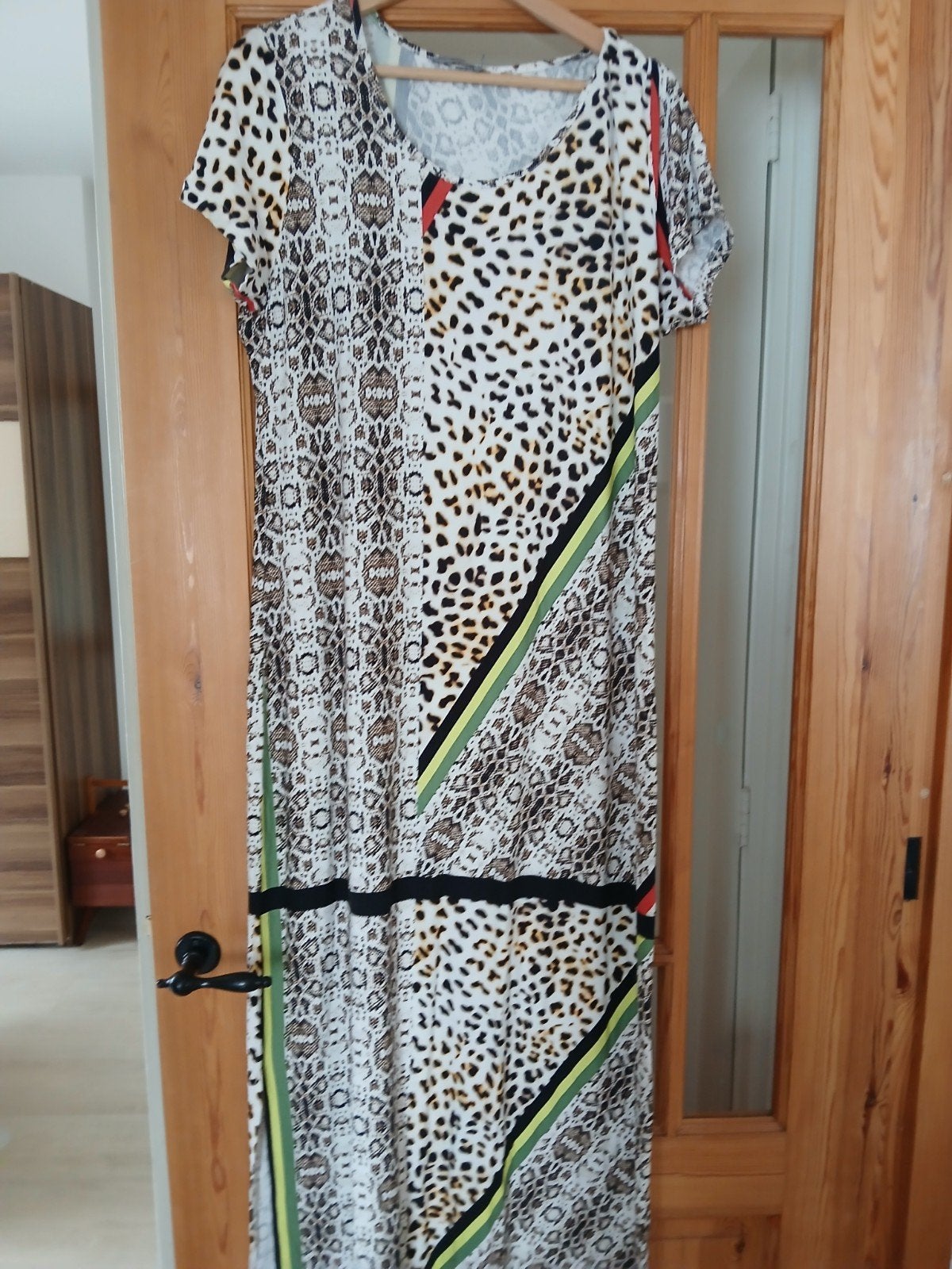 Geisha Maxi Jurk met Dierenprint - Maat XL/46, Kleding | Dames, Jurken, Verzenden, Maat 46/48 (XL) of groter, Zo goed als nieuw