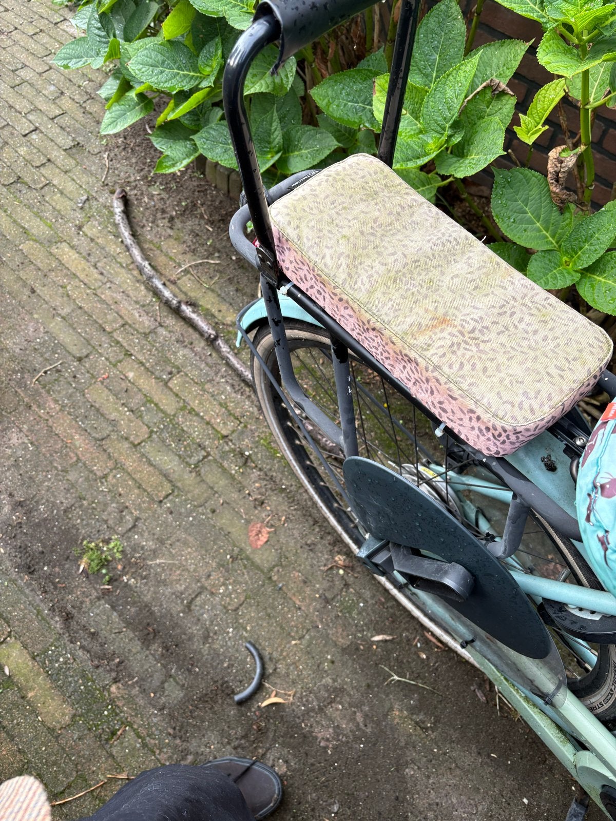 Gebruikte BSP damesfiets met kinderzitje en bagagedrager, Fietsen en Brommers, Overige merken, Velgrem, Versnellingen, Ophalen of Verzenden