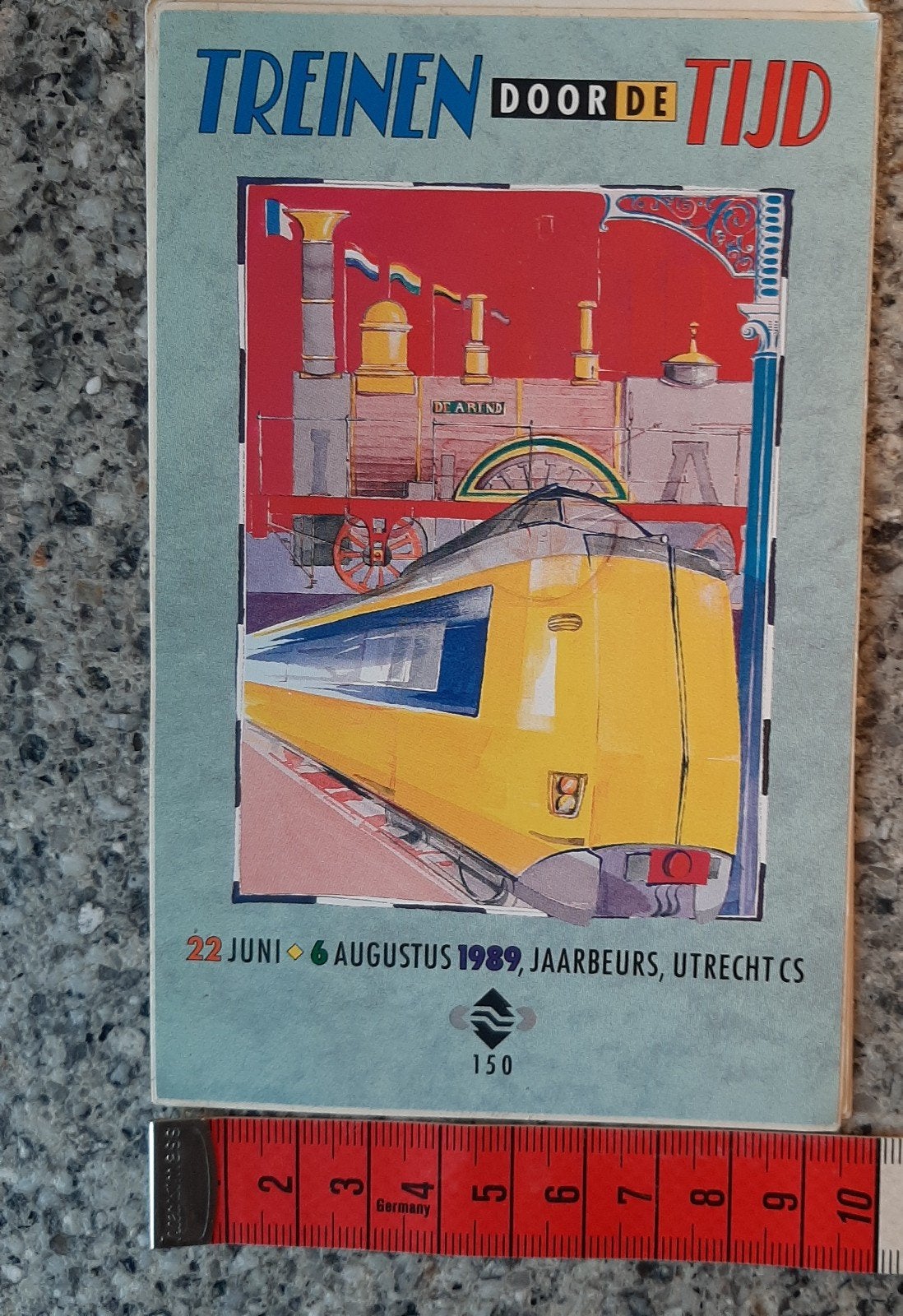 Vintage sticker 1989 treinen door de tijd jaarbeurs Utrecht, Verzamelen, Stickers, Zo goed als nieuw, Ophalen of Verzenden