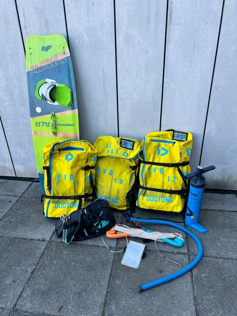 Duotone evo kite 2019 7m en crazyfly board, Watersport en Boten, Kitesurfen, Ophalen, Gebruikt, Kitesurf-set, Twintip