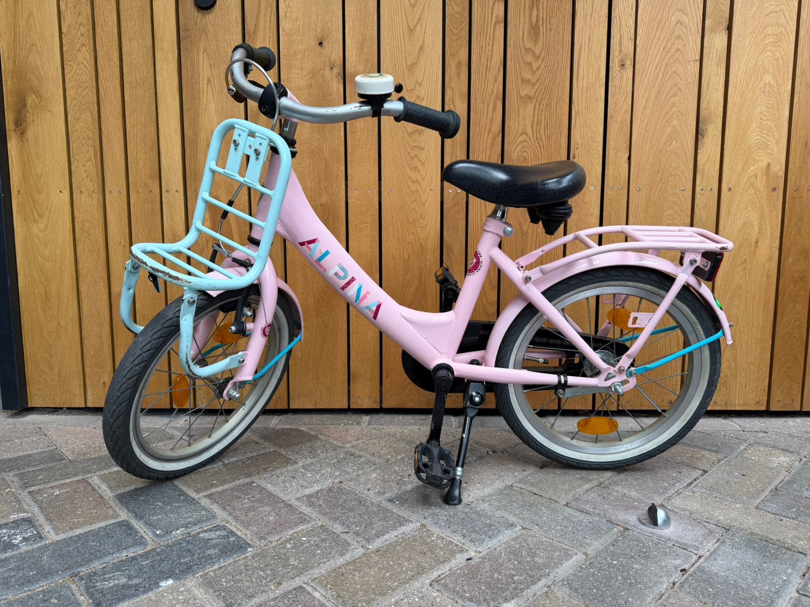 Alpina Cargo kinderfiets / meisjesfiets 16 inch, Fietsen en Brommers, Fietsen | Meisjes, Ophalen, Terugtraprem, Gebruikt, Handrem