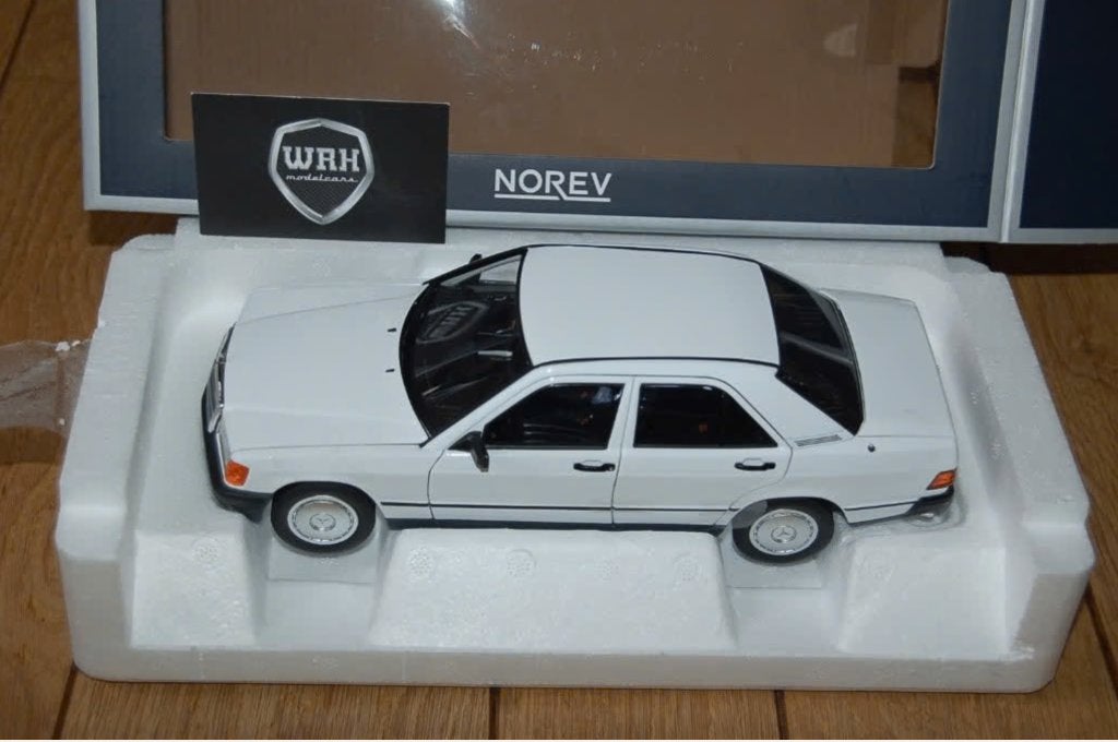 1:18 MERCEDES 190 E white Norev 183820 in box WRH, Verzenden, Zo goed als nieuw, Auto, Norev