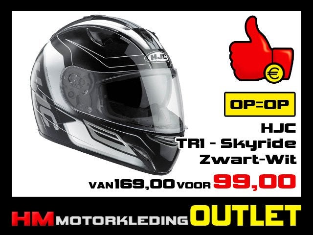 Motorhelm HJC TR1 Skyride - Zwart-Wit - L-60, Info@huybersmotoren.nl, Integraalhelm, Ophalen, Nieuw met kaartje