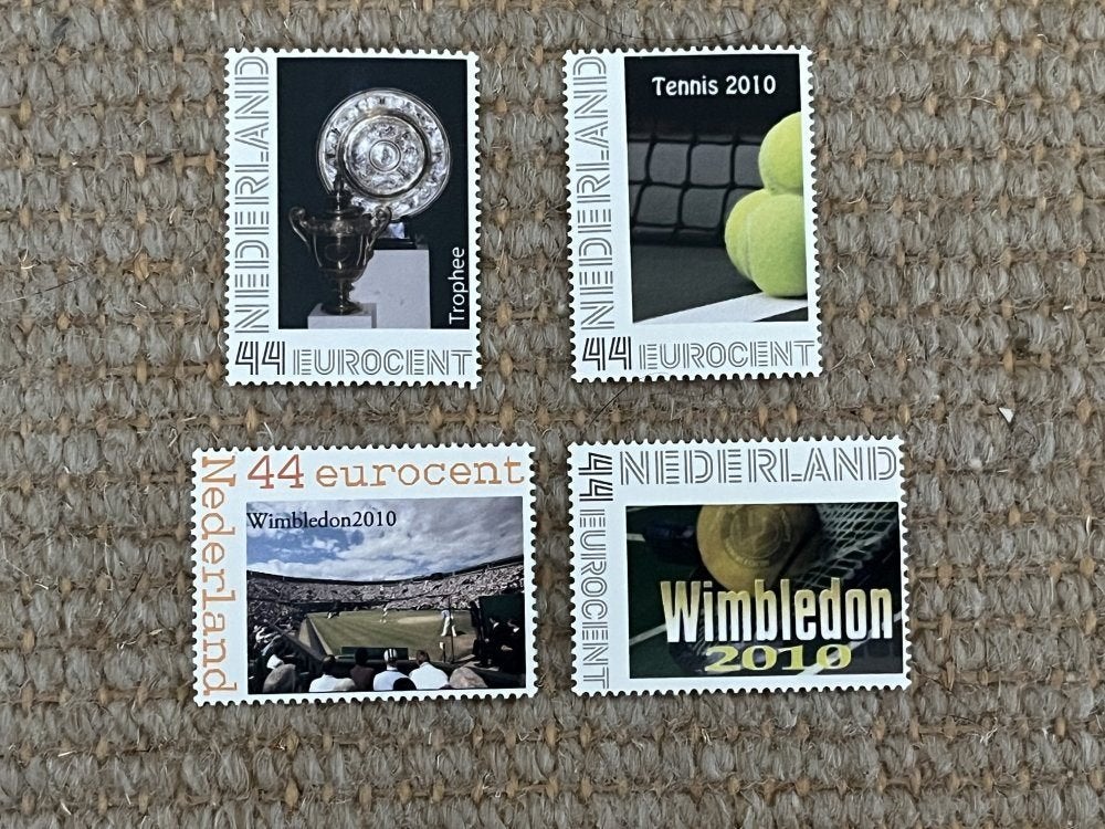 4 Tennis / Wimbledon postzegels | Nederland | 2010, Postzegels en Munten, Ophalen of Verzenden, Na 1940, Postfris
