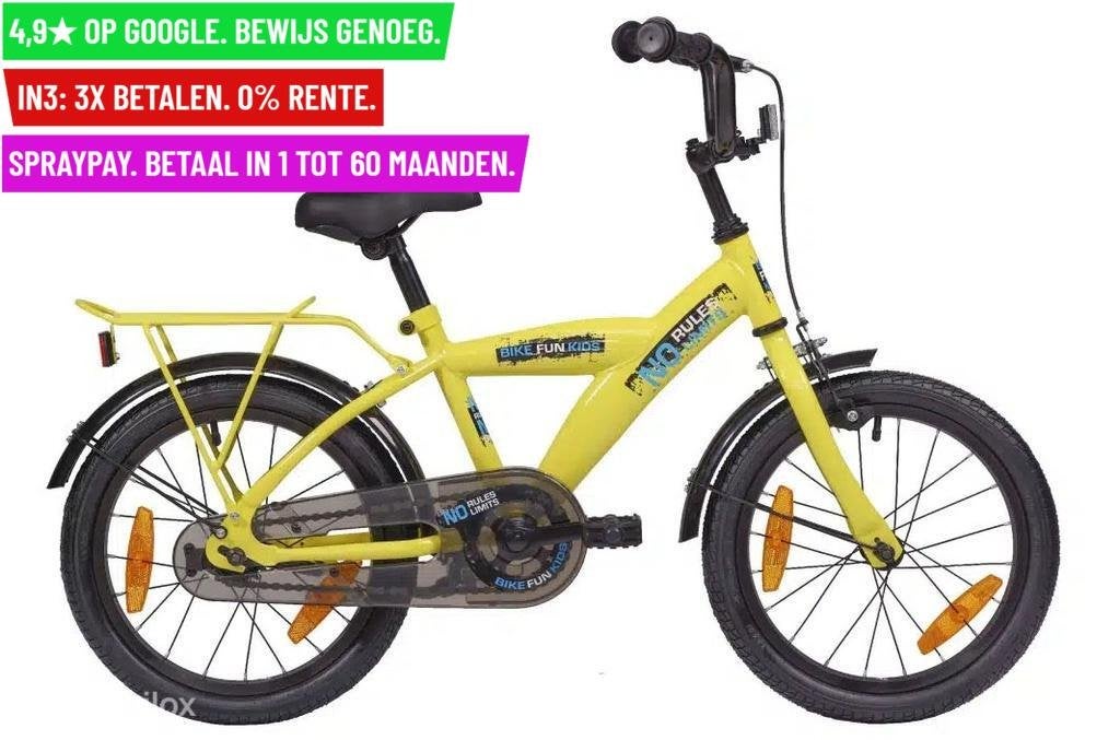 Jongensfiets BikeFun No Rules Boys 16"/1ver - Garantie/Lever