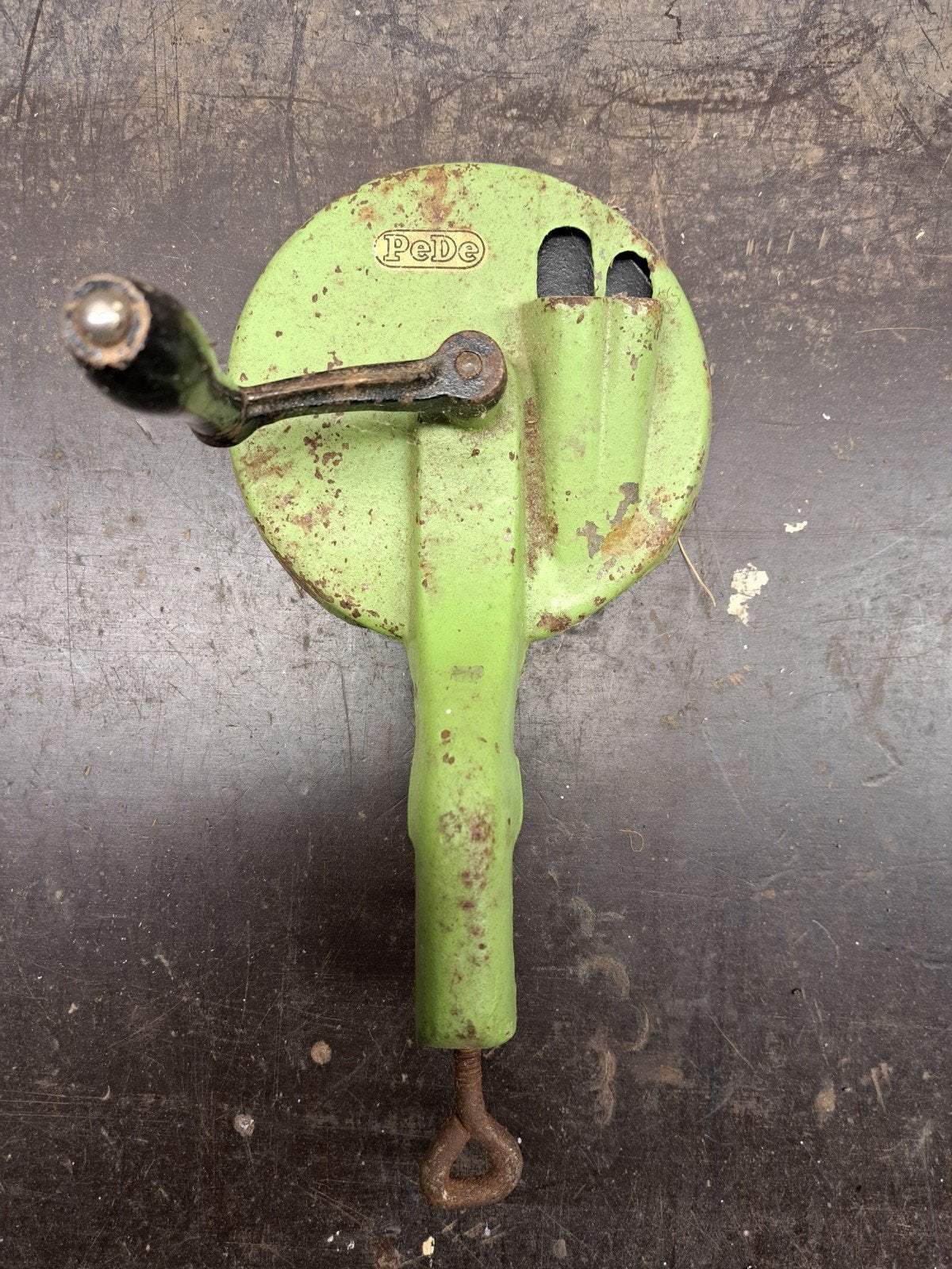 Vintage Snijbonen molen - Groen handmodel, Antiek en Kunst, Antiek | Gereedschap en Instrumenten, Ophalen