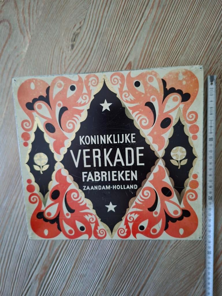 Origineel oud Verkade blik - Koninklijke Verkade Fabrieken, Ophalen of Verzenden, Gebruikt, Koek(jes), Verkade