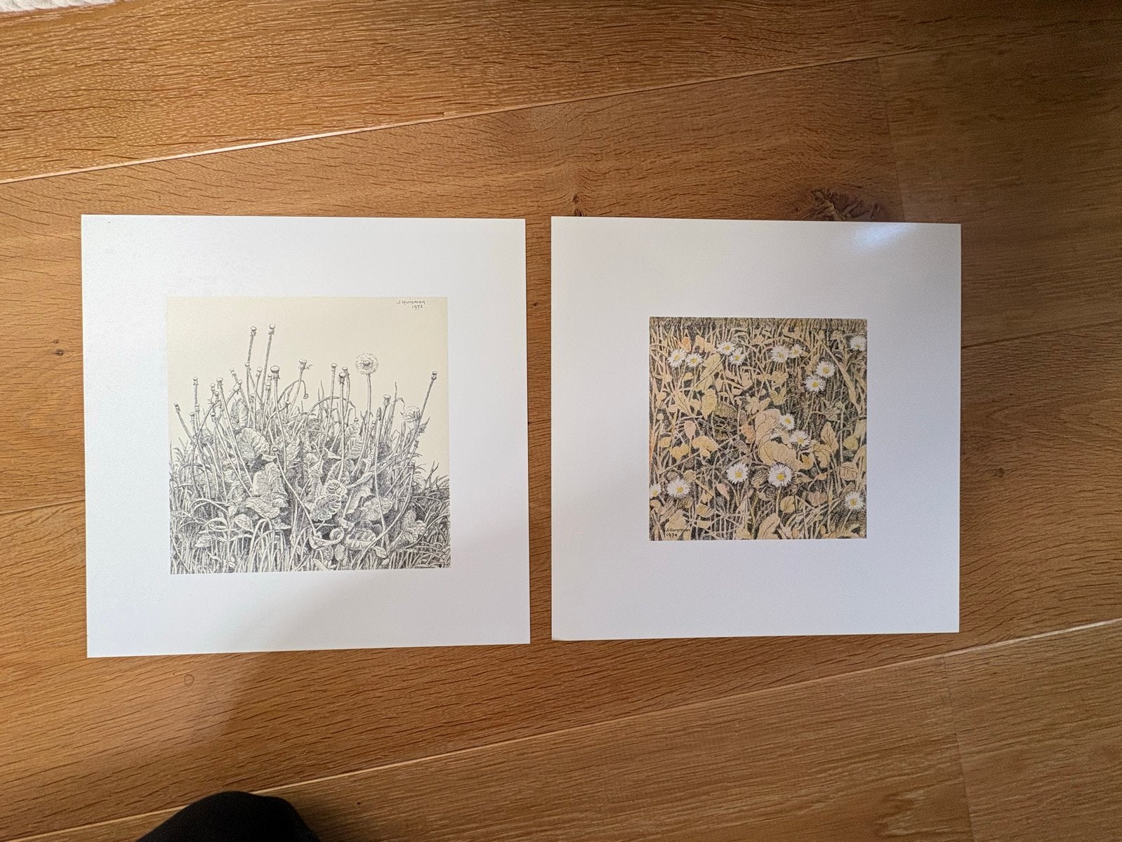 2 Reproducties Pentekeningen Jopie Huisman - 16x16 cm, Antiek en Kunst, Ophalen of Verzenden, Overige onderwerpen, Offsetdruk