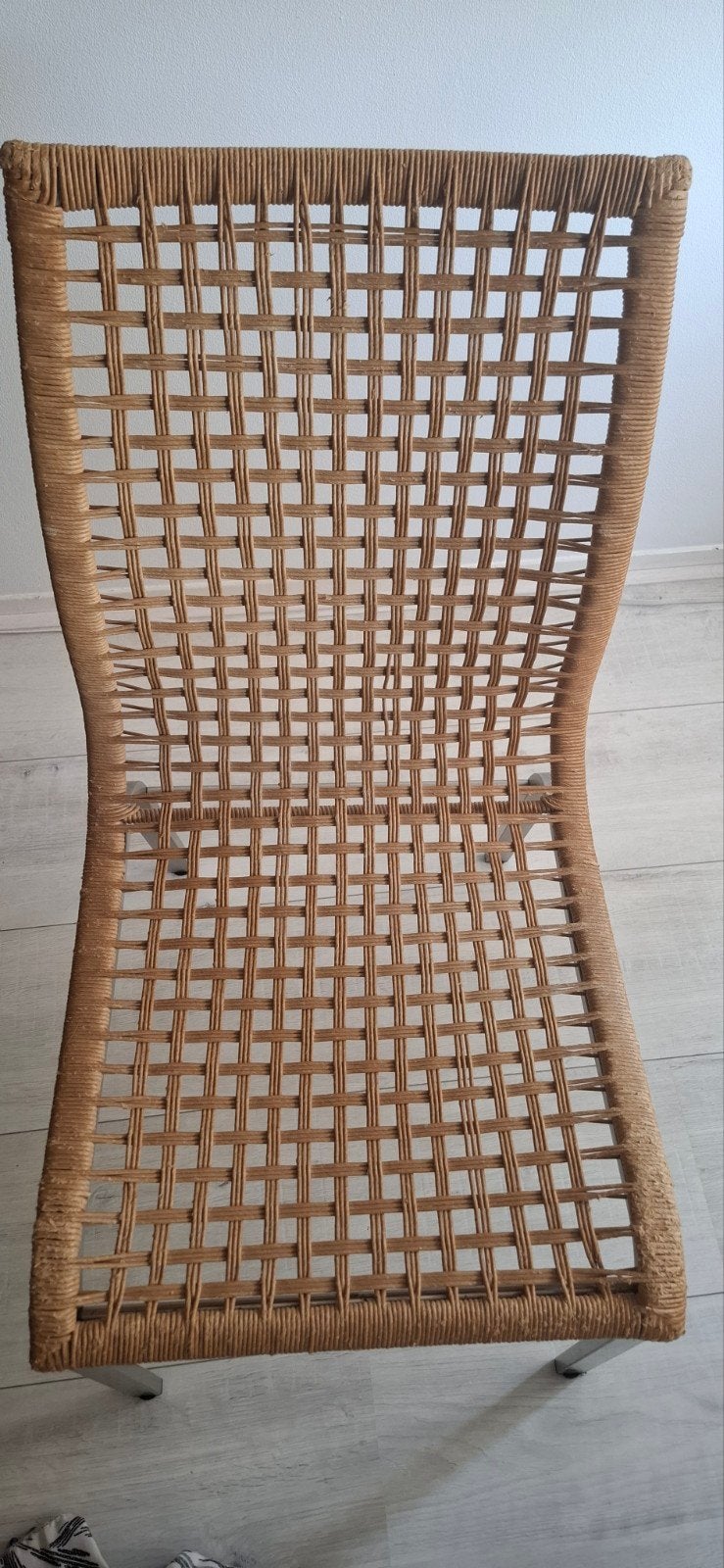 Set van 4 IKEA eetstoelen van riet met RVS poten, Ophalen