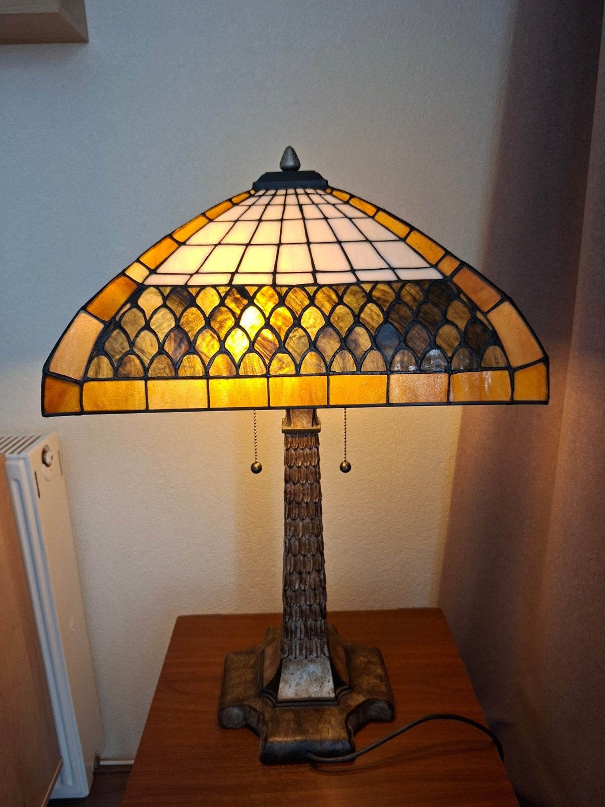 Grote Tiffany lamp, Ophalen, Zo goed als nieuw, Glas, E27 (groot)