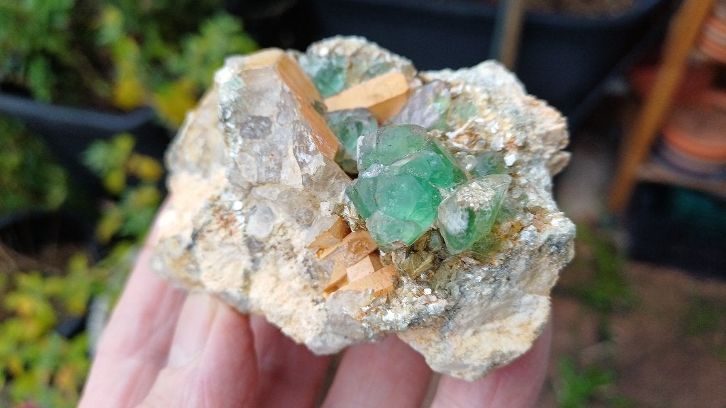 202616 Fluoriet UV gevoelig Calciet Namibië #verzameling, Ophalen of Verzenden, Mineraal
