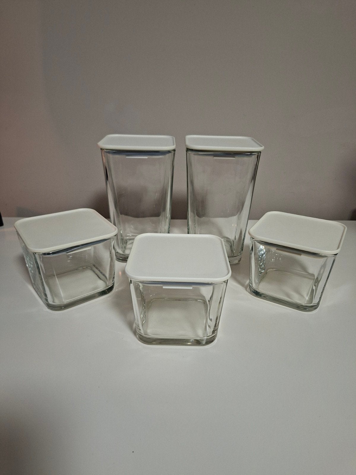 IKEA 365+ Voorraadpotten Glas met Deksel - Set van 5, Glas, IKEA, Ophalen of Verzenden, Zo goed als nieuw