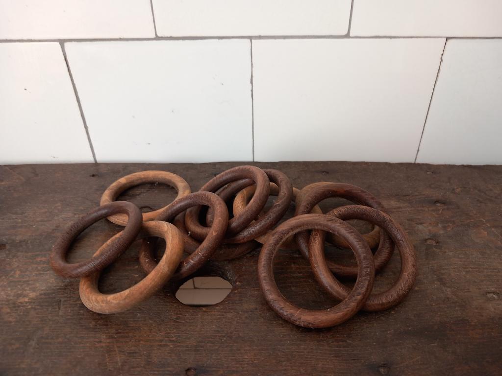 gratis verzenden 10x houten ring, gordijn macrame hobby ø7cm, Huis en Inrichting, Verzenden