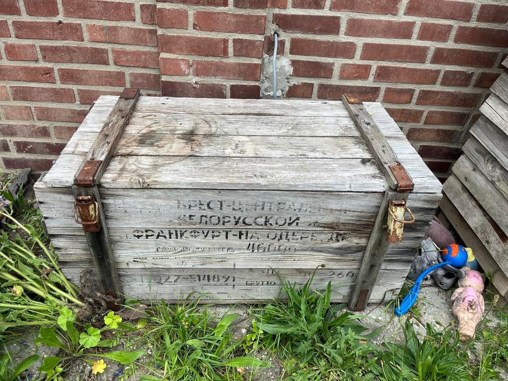 Originele Russische legerkist - Vintage houten kist, Ophalen