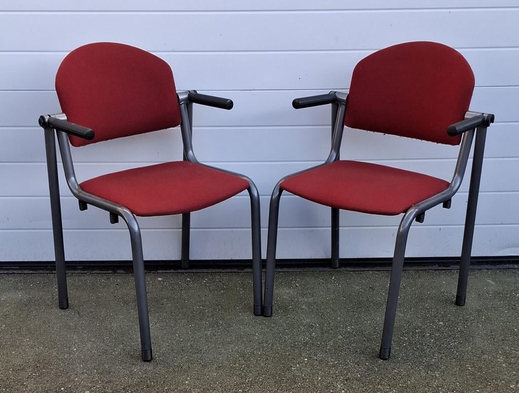 46 x kantine stoelen rood vergaderstoelen horeca zaal bistro, Huis en Inrichting, Stoelen, Zo goed als nieuw, Vijf, Zes of meer stoelen
