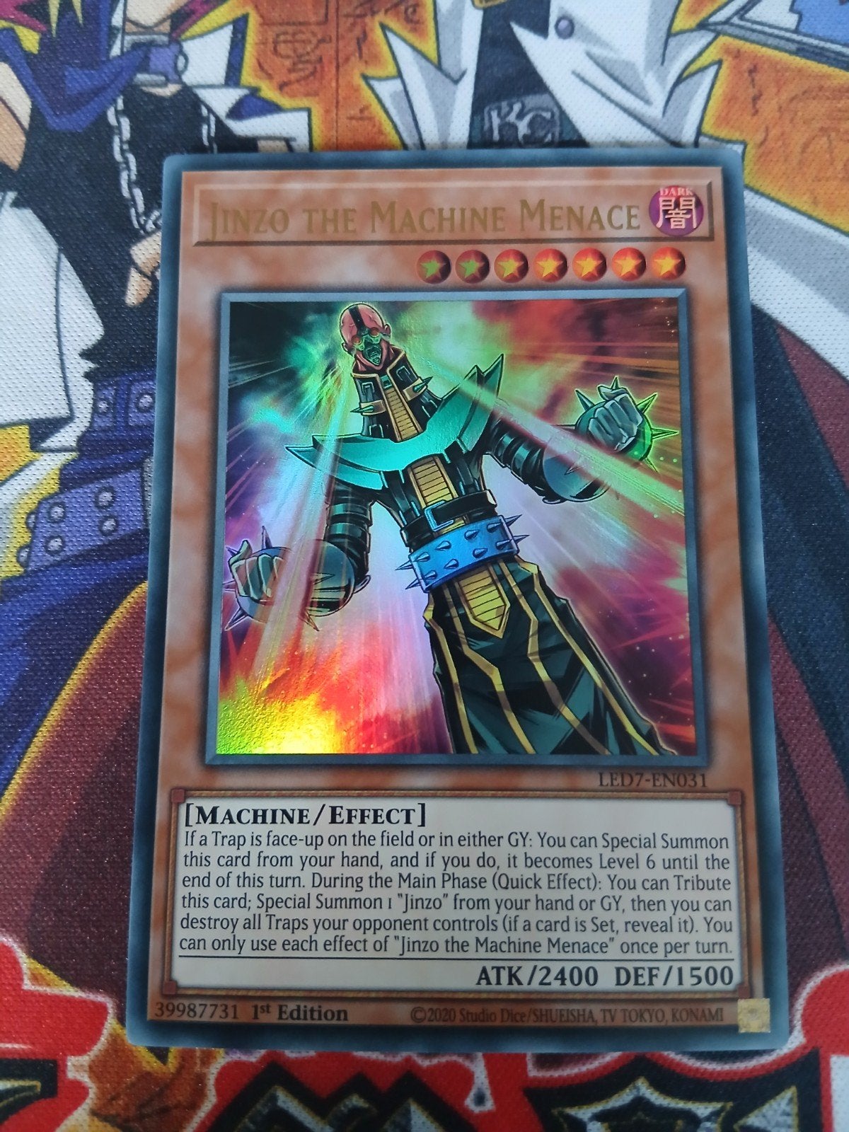 Jinzo the Machine Menace - Ultra Rare LED7 - Yu-Gi-Oh, Ophalen of Verzenden, Zo goed als nieuw, Foil