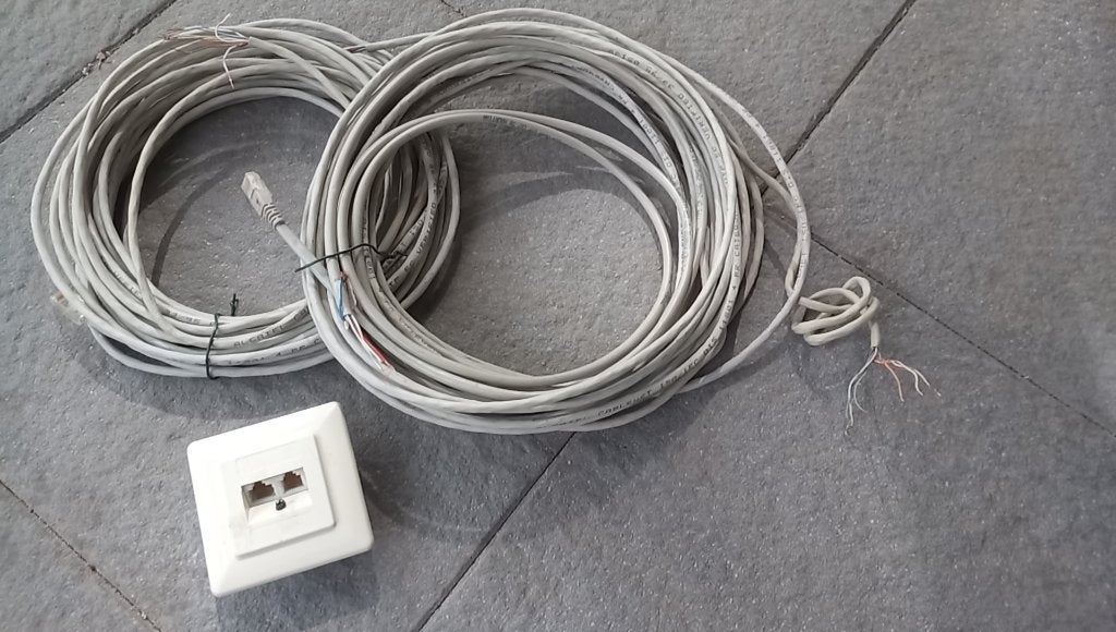 Netwerk (2X) contactdoos en UTP kabel, Ophalen of Verzenden, Gebruikt