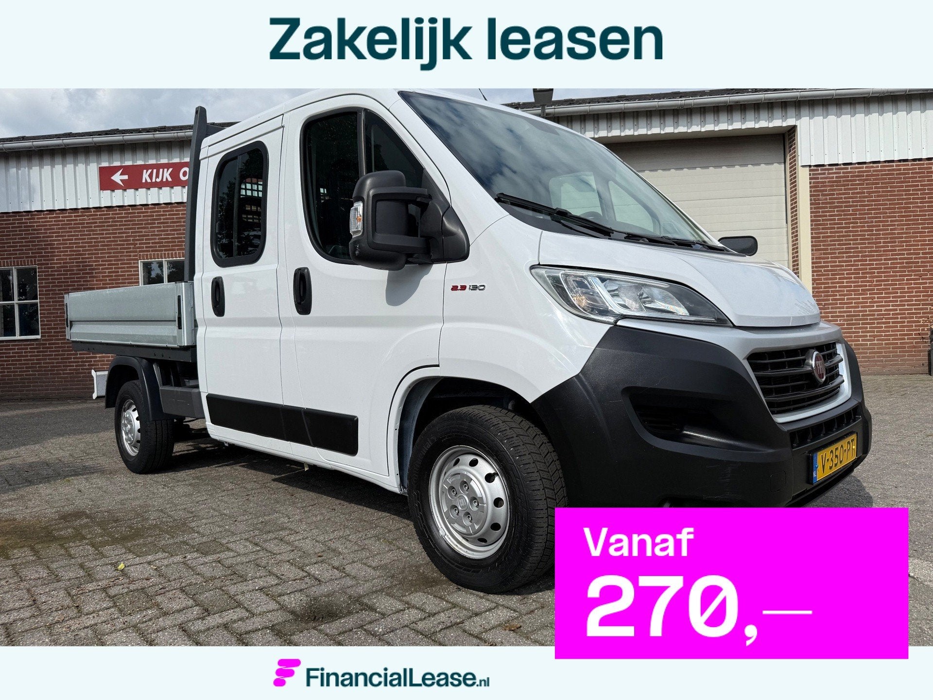 Fiat Ducato 33 2.3 MultiJet DC open laadbak navi airco, Voorwielaandrijving, 15 km/l, Gebruikt, Euro 6