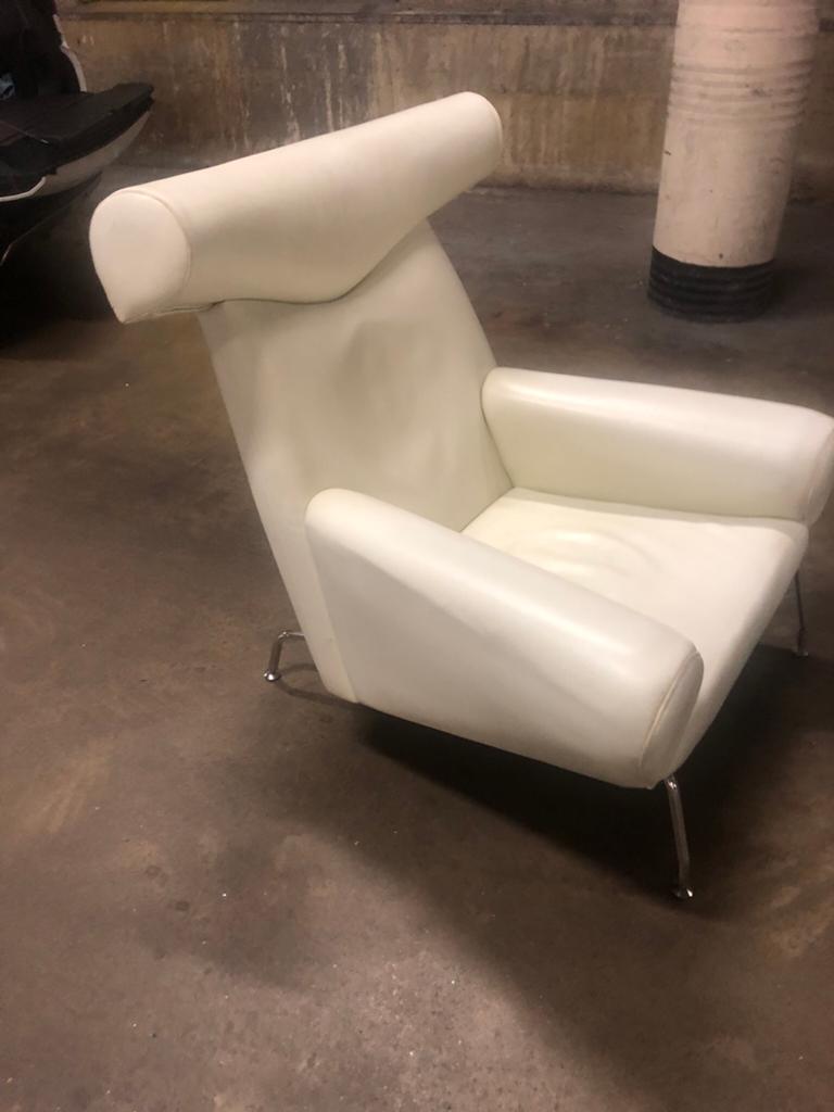 Hans wegner fauteuil oxx chair izgs leer, Huis en Inrichting, Ophalen of Verzenden, Zo goed als nieuw, 50 tot 75 cm, Leer