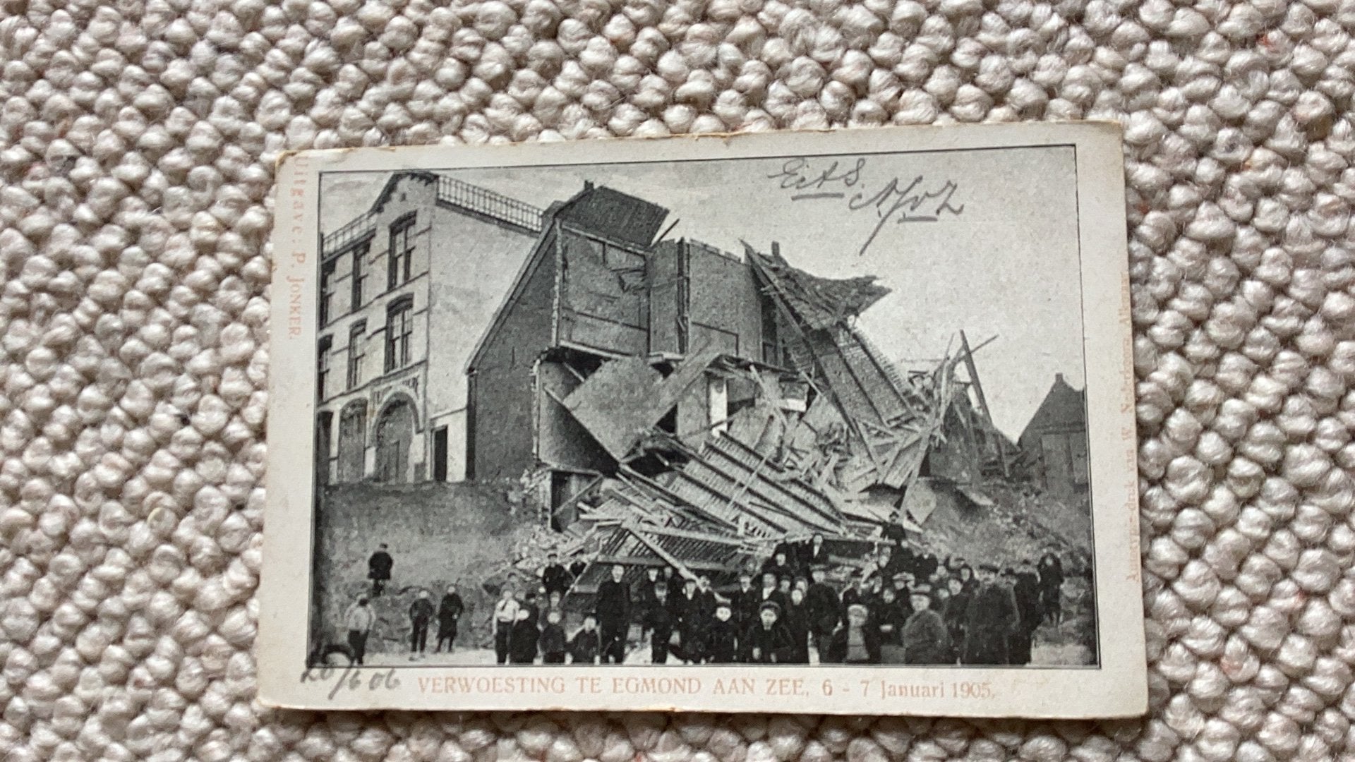 Ansichtkaart Egmond aan Zee Verwoesting januari 1905 991, Ophalen of Verzenden, Voor 1920, Gelopen, Noord-Holland