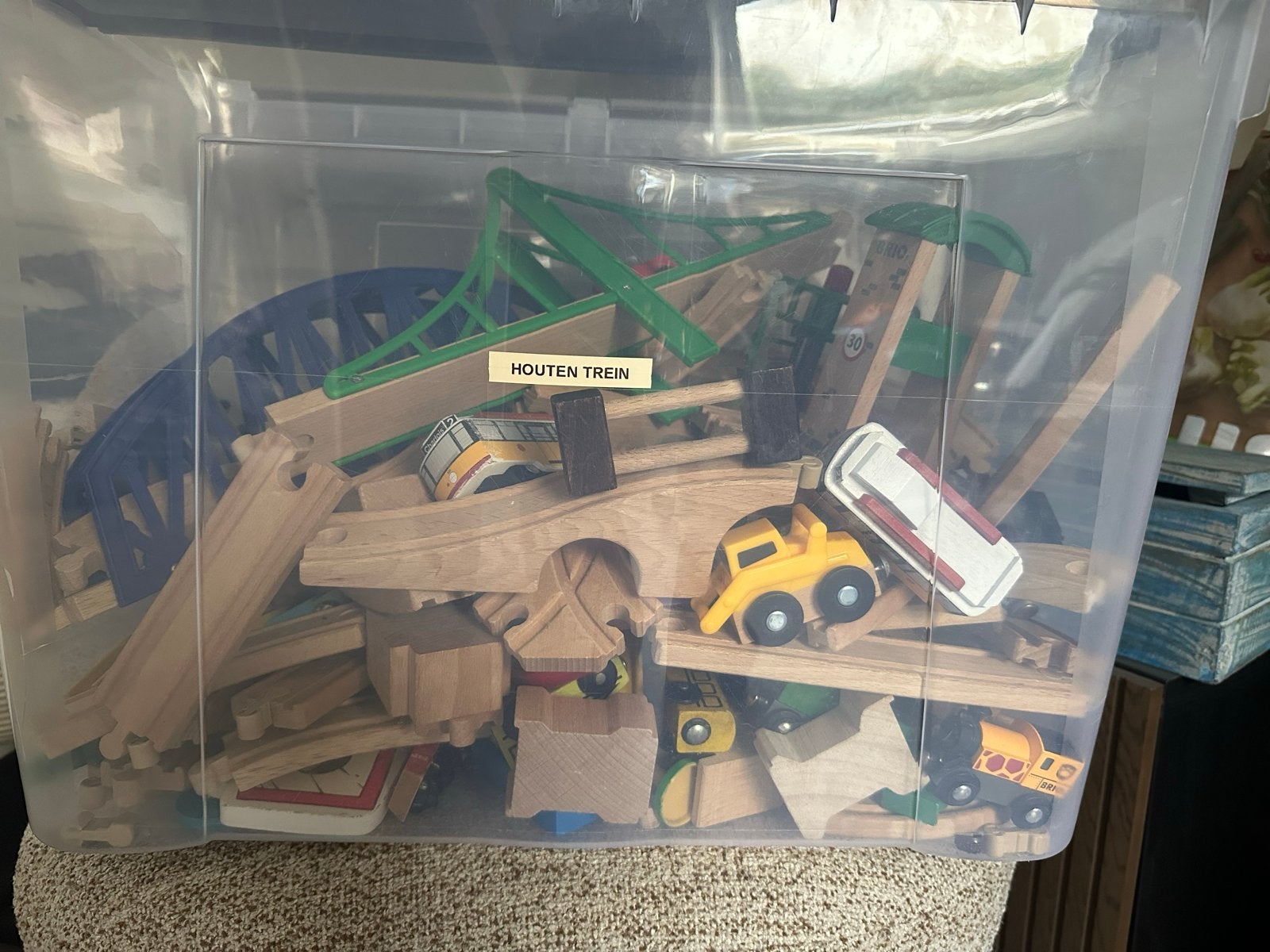 Grote bak houten treinspoor (Brio, IKEA, merkloos), Ophalen of Verzenden, Gebruikt, Jongen of Meisje