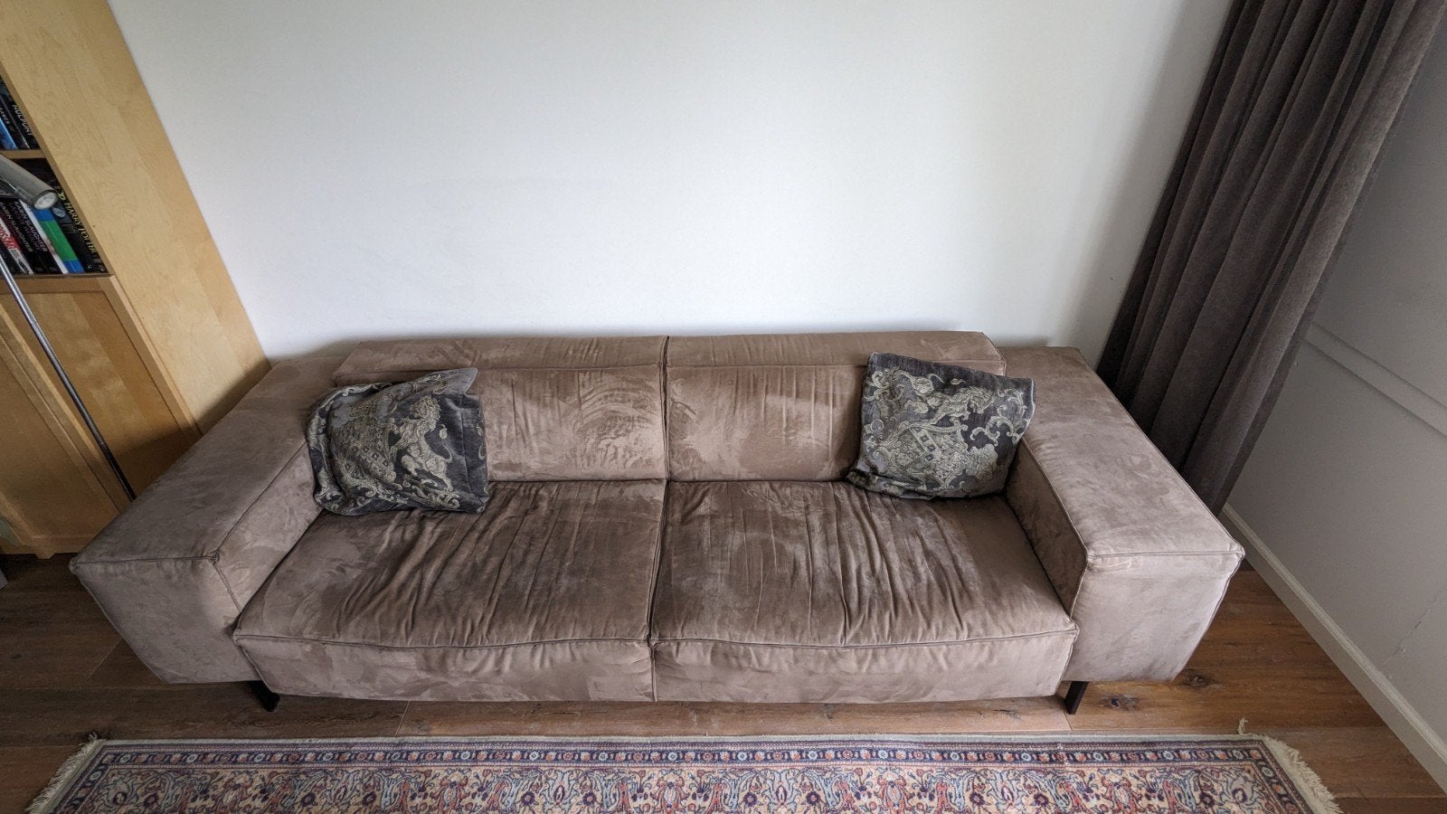 Grijsbruin 3-zitsbankstel, Huis en Inrichting, Banken | Bankstellen, Ophalen, 250 tot 300 cm, Gebruikt, Driepersoons
