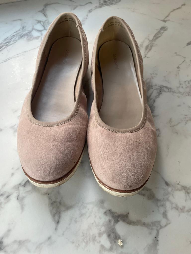 Zo goed als nieuwe roze suede ballerina's, Zo goed als nieuw, Roze, Ballerina's, Ophalen of Verzenden