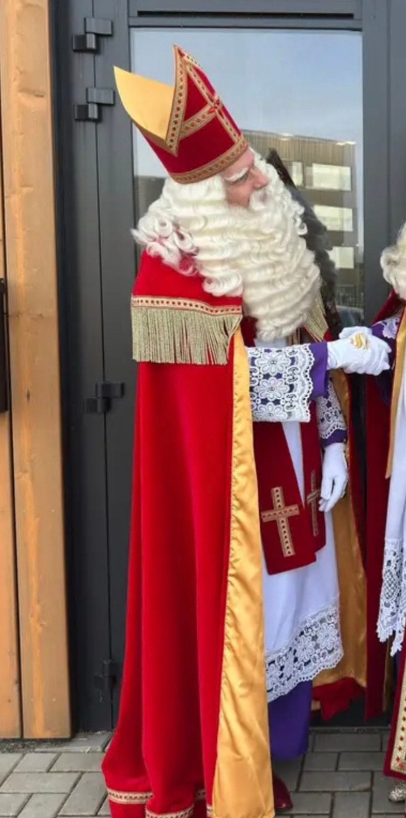 Sinterklaaskostuum - Bram, Mantel, stola, albe en mijter, Ophalen of Verzenden, Zo goed als nieuw