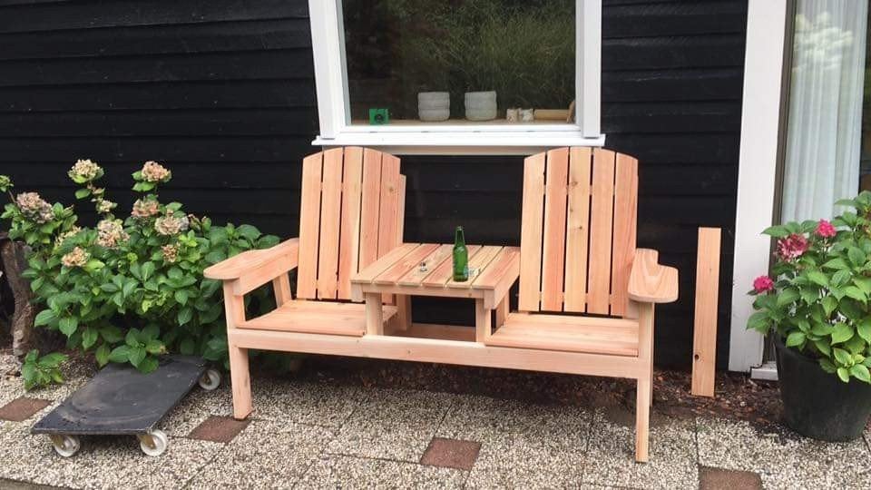 Tuinbank Douglas hout met tafel - Nieuw, Ophalen, Nieuw, Hout