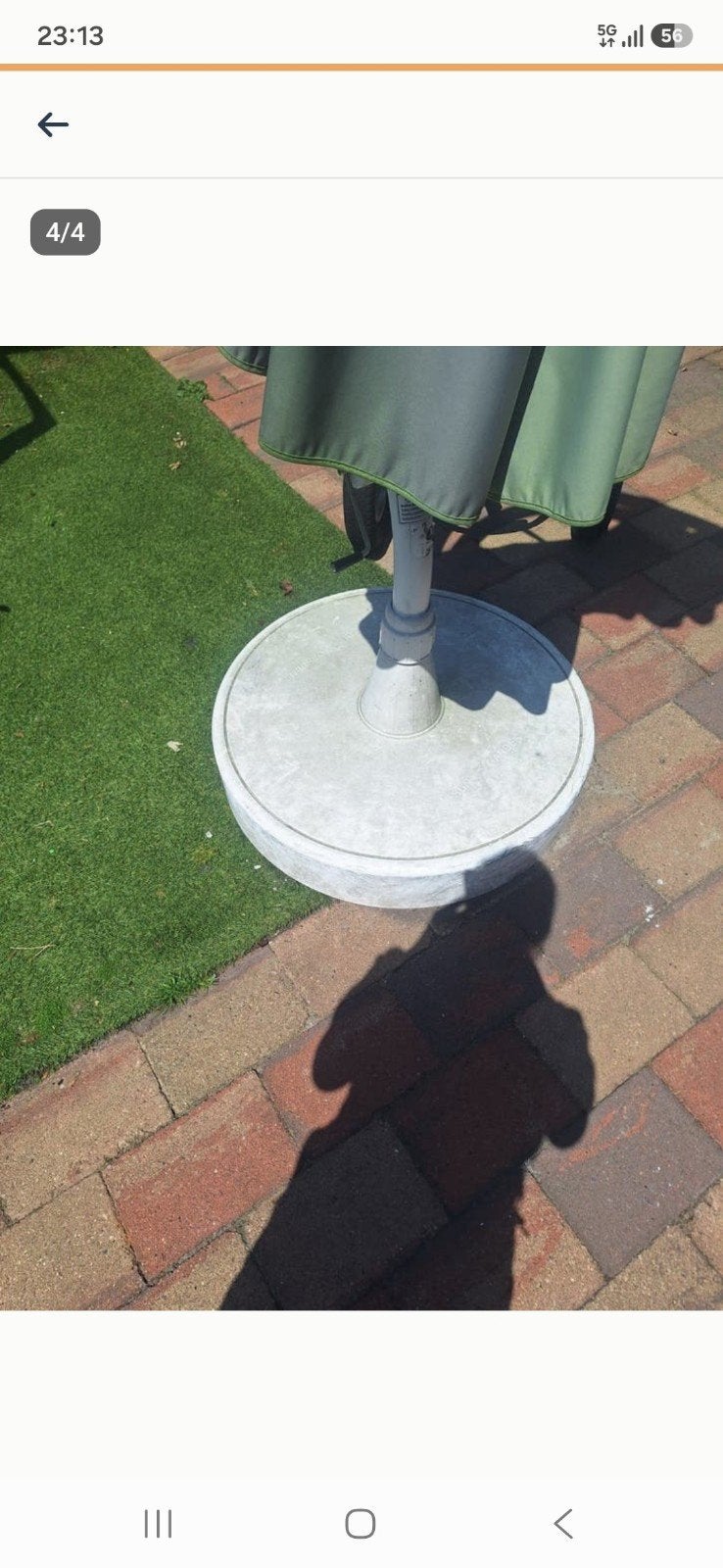 Grote en zware gebruikte parasolvoet sun garden, Ophalen, Gebruikt, Minder dan 1 meter, Parasolvoet