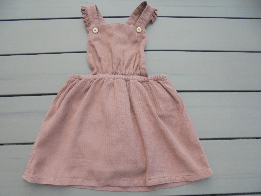 K315 Bruine overgooier / jurkje H&M maat 92, Gebruikt, Meisje, H&M, Ophalen of Verzenden