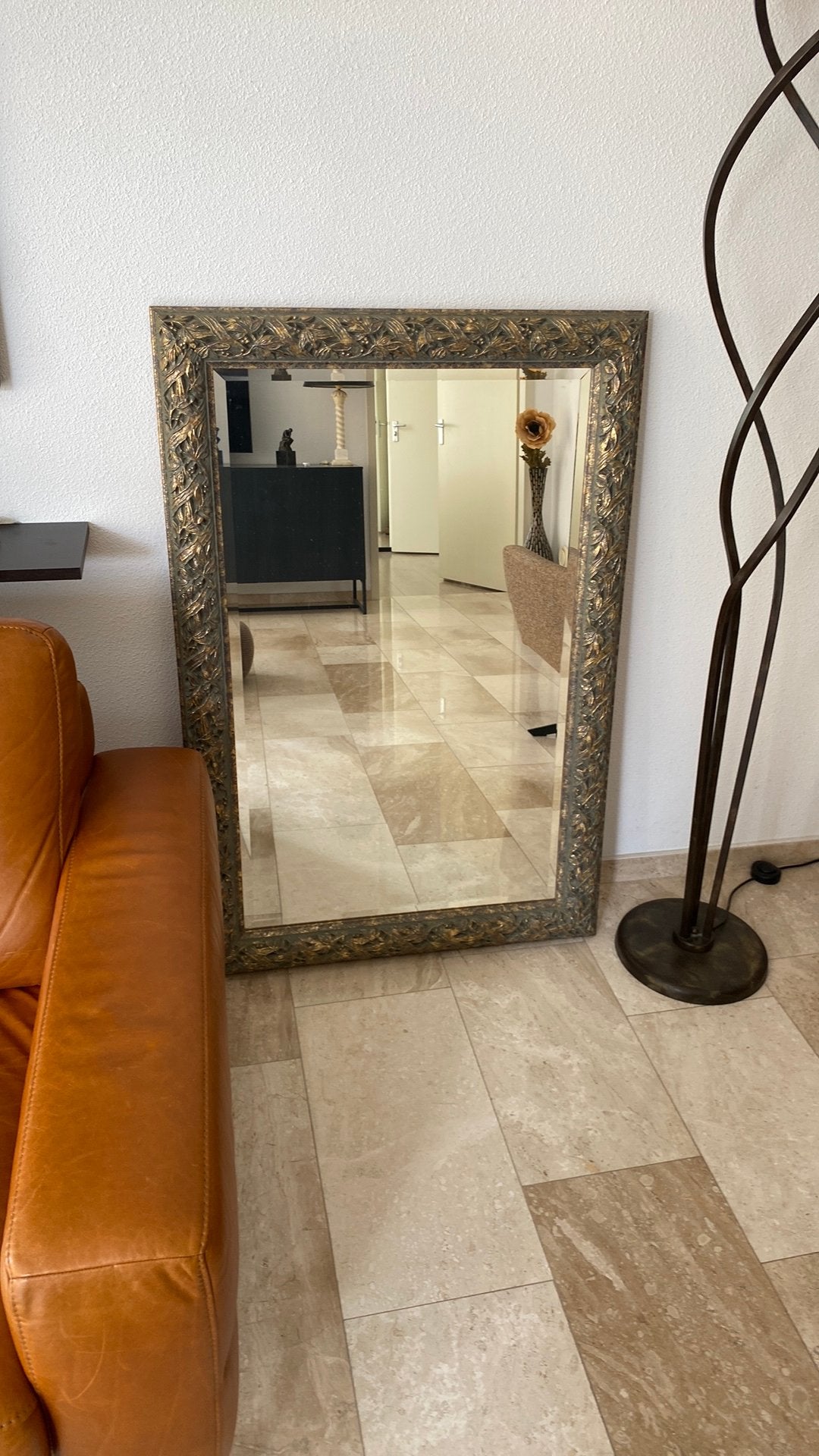 Brons kleurig spiegel 120x80 spiegel glas 100x62 hxb, Ophalen, Zo goed als nieuw, Rechthoekig, 100 tot 150 cm