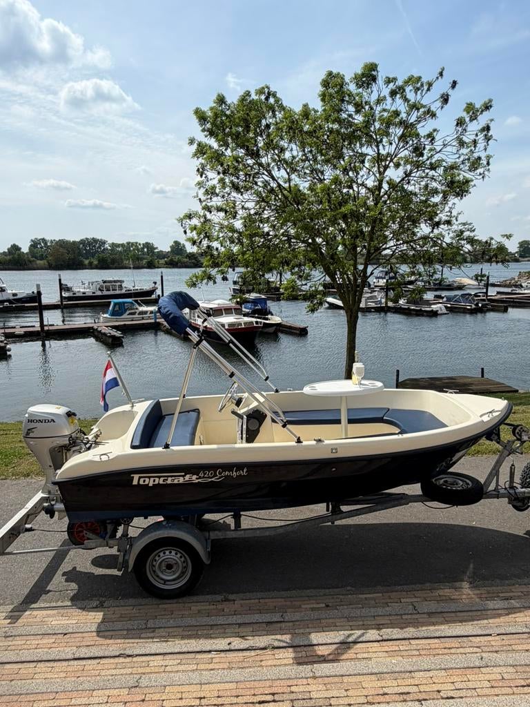 Topcraft 420 comfort inc honda 10pk en trailer