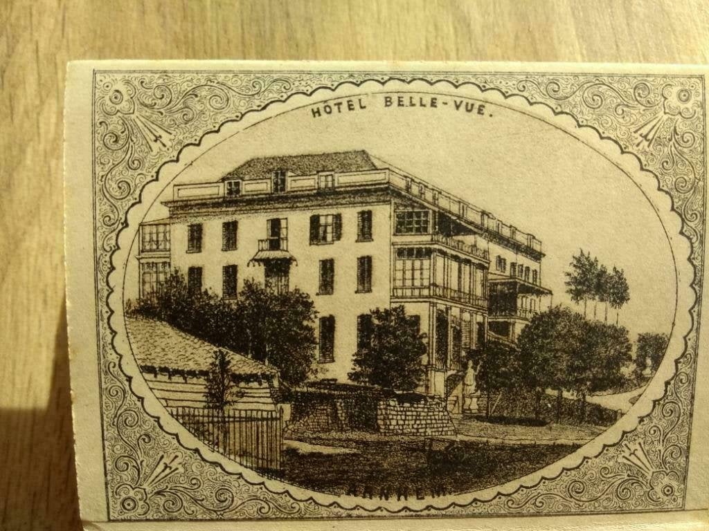 16 / Arnhem Hotel Bellvue Litho 1875 zeldzaam, Ophalen of Verzenden