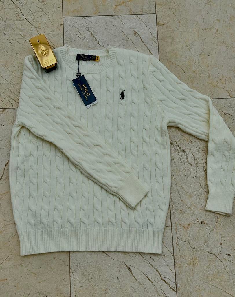 Nieuwe Ralph Lauren Kabelgebreide Trui - Maat M, Verzenden, Nieuw, Maat 38/40 (M), Wit