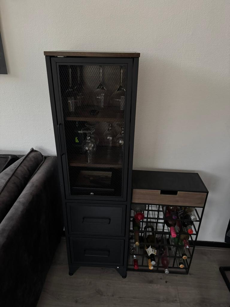 glazenkast vitrinekast kast, Huis en Inrichting, Ophalen, 50 tot 100 cm, Zo goed als nieuw, 150 tot 200 cm