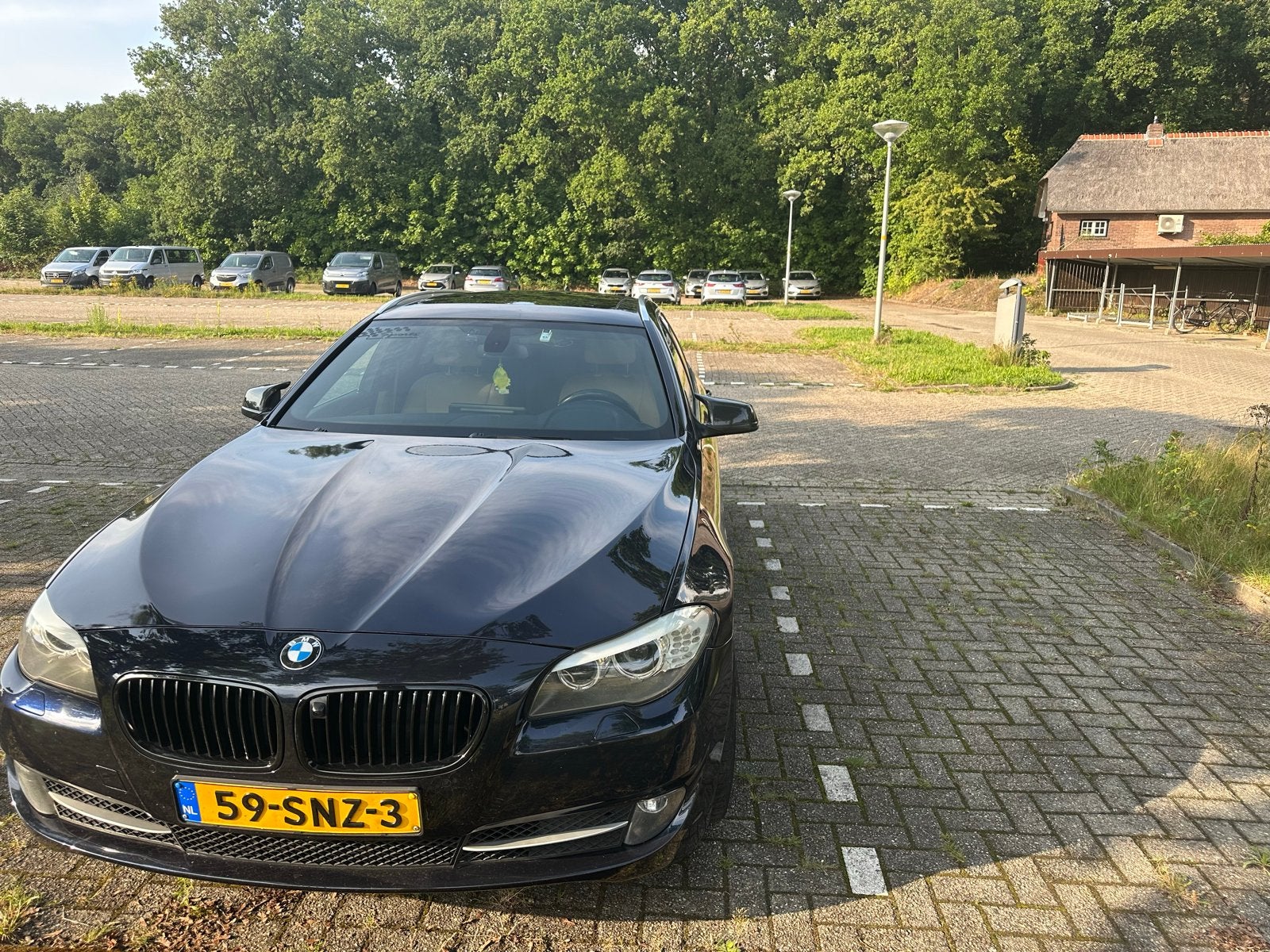 BMW 5-Serie 2.0 520D Touring AUT 2011 Blauw  panoram, Auto's, Euro 5, Achterwielaandrijving, 1995 cc, Beige