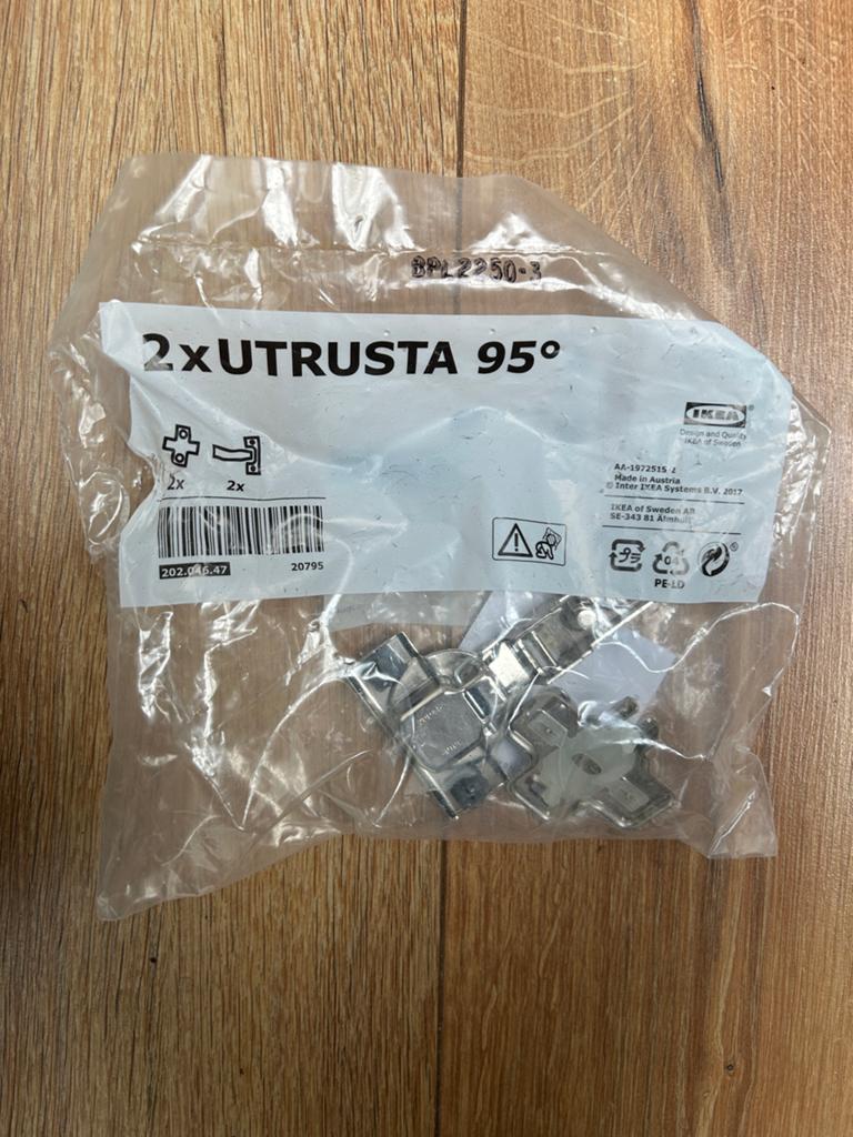 IKEA UTRUSTA 95 Scharnieren (2 stuks), Ophalen, Nieuw, Overige materialen, Scharnier