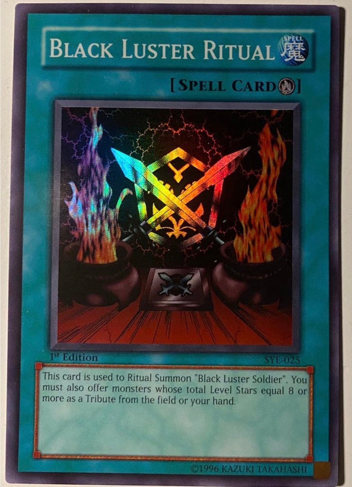 Yu-Gi-Oh! Black Luster Ritual SYE 1st Edition !, Ophalen of Verzenden, Zo goed als nieuw, Meerdere kaarten, Foil