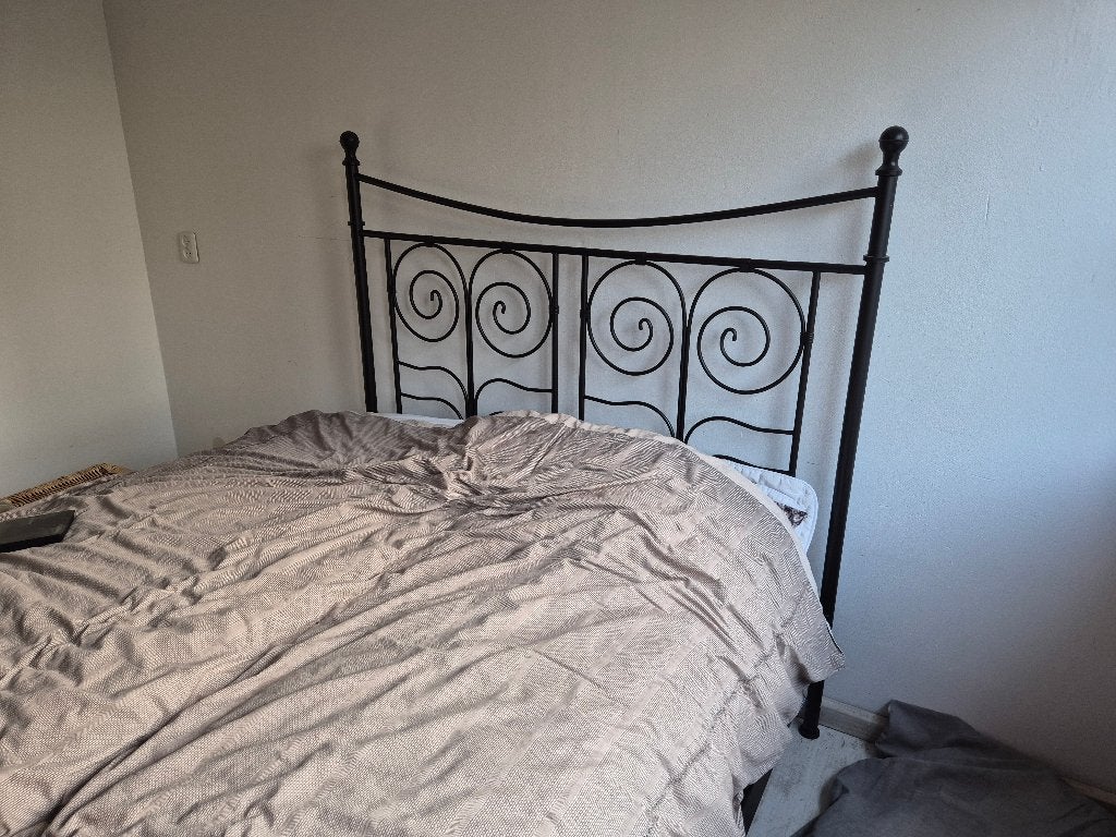 Ledikant 140x200 incl matras, Huis en Inrichting, Ophalen, Gebruikt, Zwart, Tweepersoons