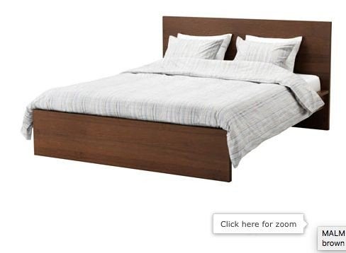IKEA Malm bed 140 cm, donkerbruin (event. incl matras), Ophalen, Gebruikt, Bruin, Tweepersoons