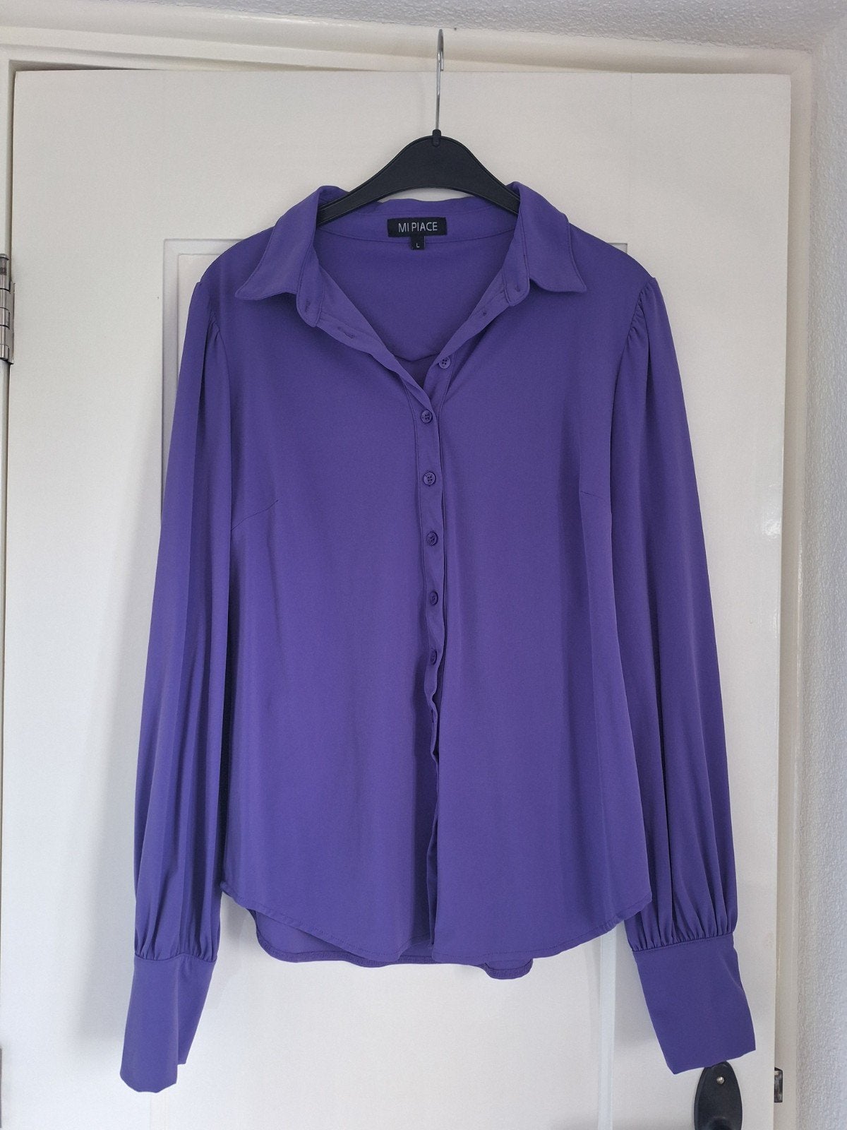 Mi piace blouse maat L, Ophalen of Verzenden, Zo goed als nieuw, Maat 38/40 (M), Paars