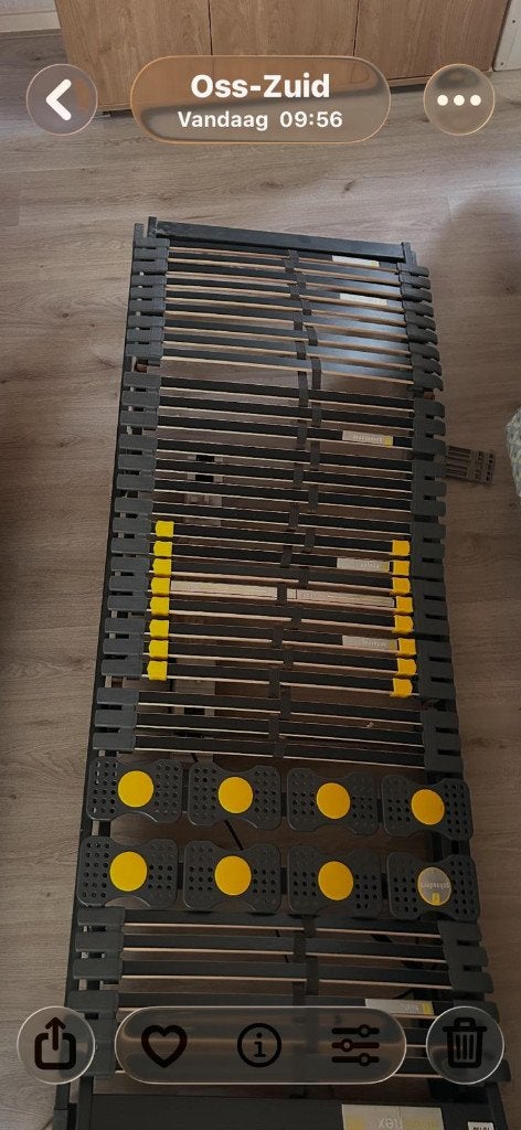Elektrische verstelbare lattenbodem met matras, Ophalen, Gebruikt, 190 cm of minder, Bedbodem