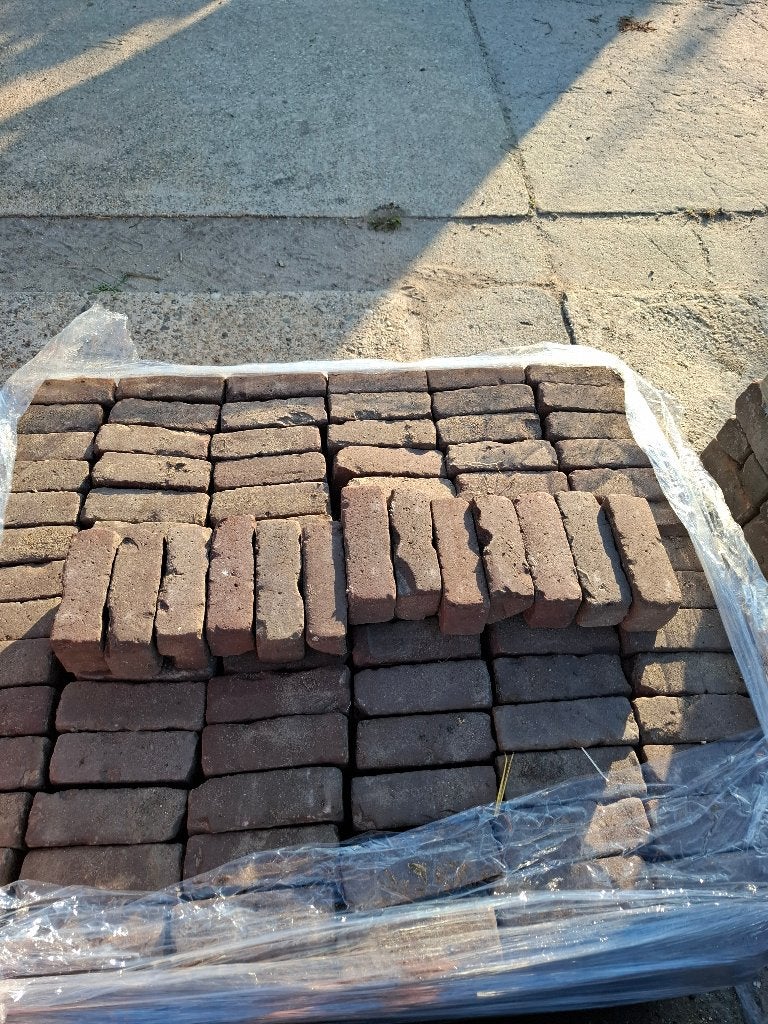 TE KOOP 4 M2 MOOIE GEBAKKEN KLINKERS 7-DUIMERS, Ophalen, Gebruikt, Minder dan 5 m², Klinkers