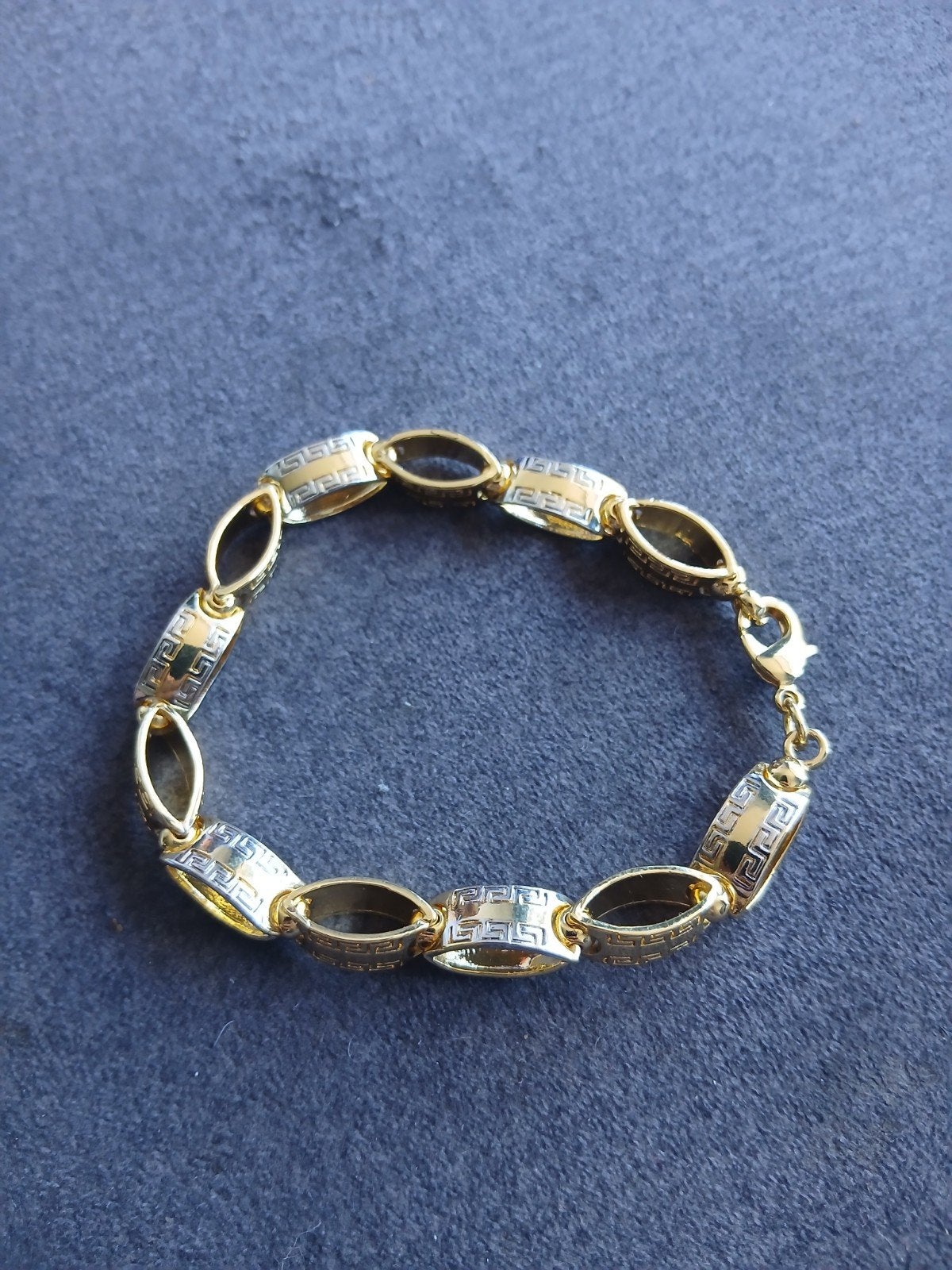 18k Vergulde Armband - Nieuw, 20 cm lang, 10 mm breed, Ophalen of Verzenden, Nieuw, Goud, Overige materialen