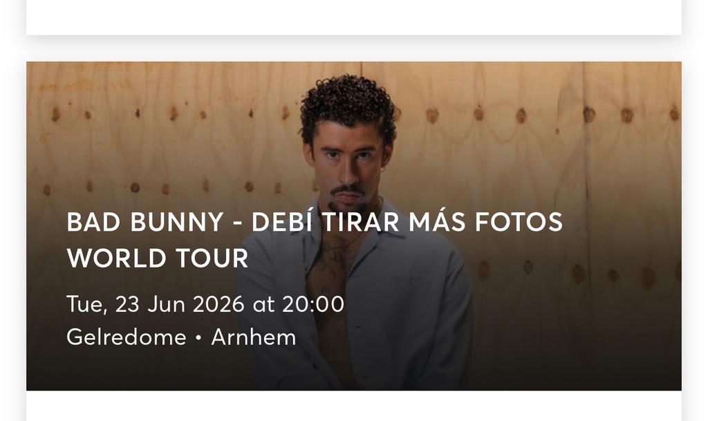 Bad Bunny golden circle, Tickets en Kaartjes, Eén persoon, Juni